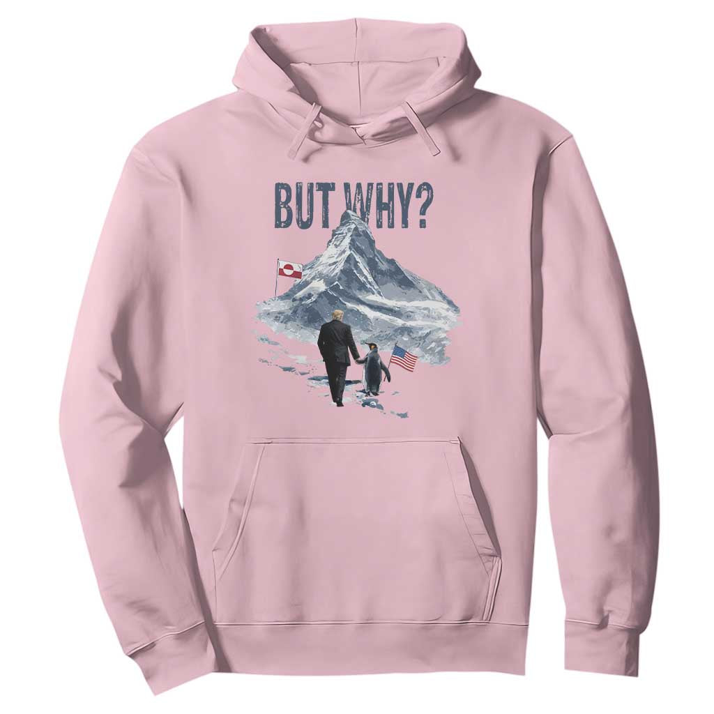 But Why Penguin Hoodie Head Towards The Mountains Penguin Meme TS14 Light Pink Print Your Wear
