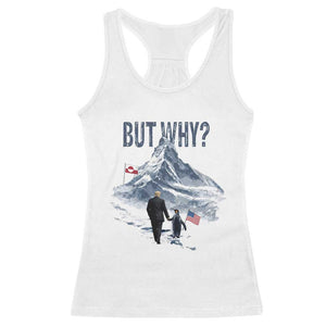 But Why Penguin Racerback Tank Top Head Towards The Mountains Penguin Meme TS14 White Print Your Wear