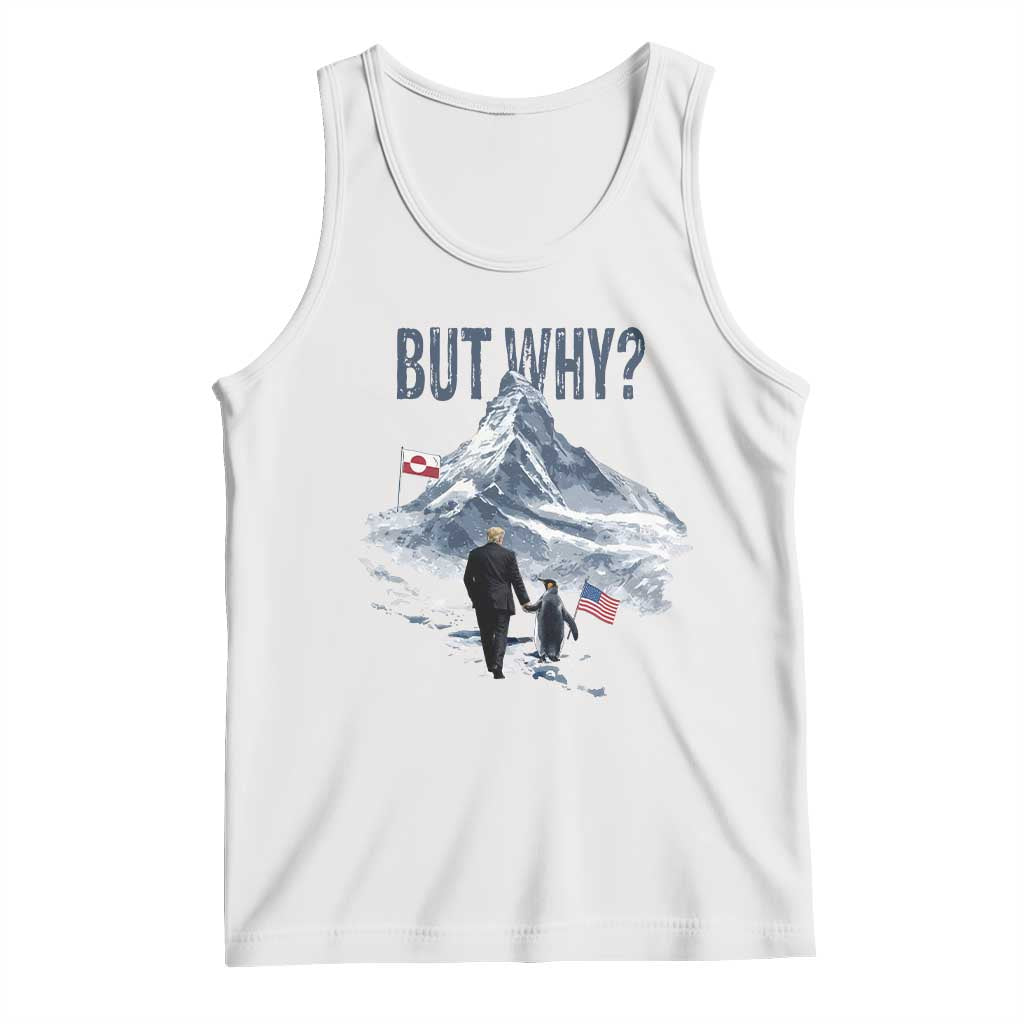 But Why Penguin Tank Top Head Towards The Mountains Penguin Meme TS14 White Print Your Wear
