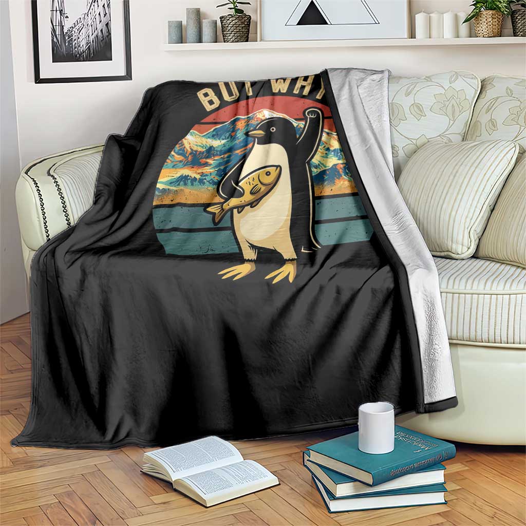 But Why Penguin Throw Blanket Nihilist Penguin Mountain Hiking TS14 Print Your Wear