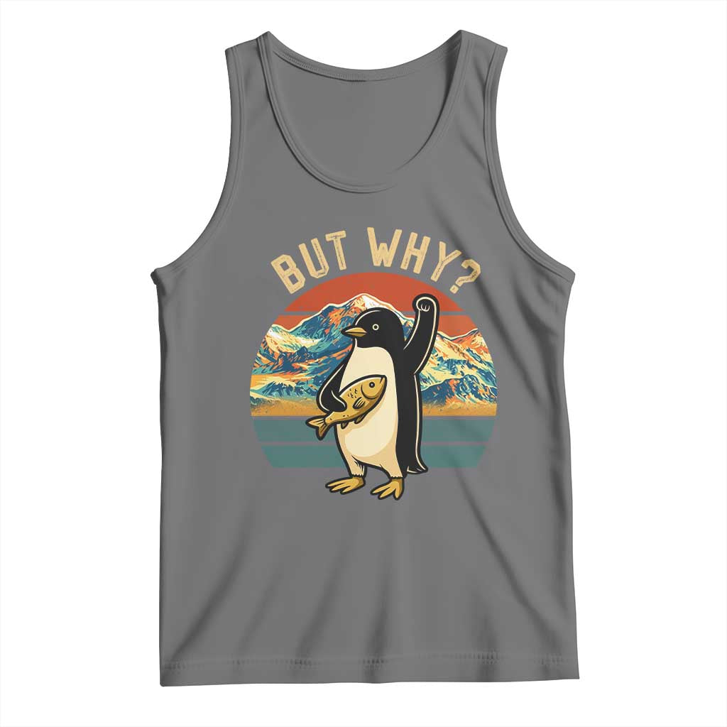 But Why Penguin Tank Top Nihilist Penguin Mountain Hiking TS14 Black Heather Print Your Wear
