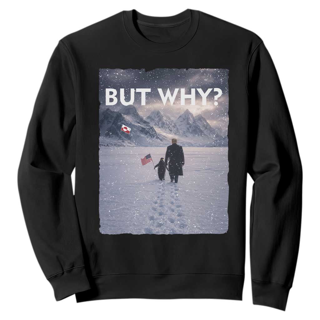 But Why Penguin Sweatshirt Trump Nihilist Penguin Political Meme Minimal TS14 Black Print Your Wear