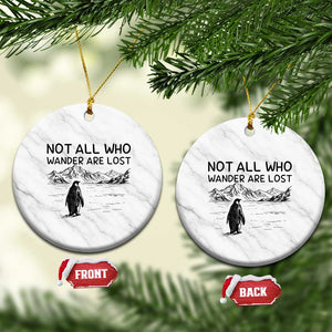 But Why Penguin Ceramic Ornament Not All Who Wander Are Lost TS14 1pc White Marble Print Your Wear