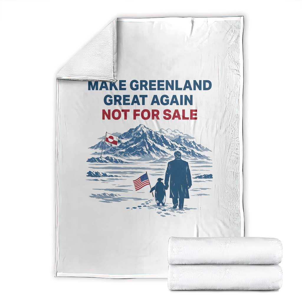 Greenland Is Not for Sale Throw Blanket Funny Nihilist Penguin Greenland Political Meme FDT TS14 White Print Your Wear