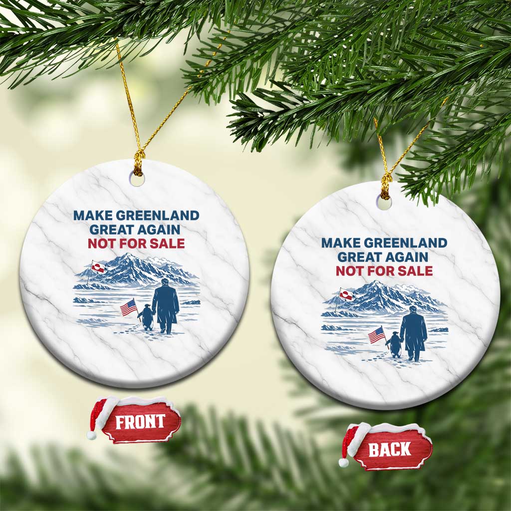 Greenland Is Not for Sale Ceramic Ornament Funny Nihilist Penguin Greenland Political Meme FDT TS14 1pc White Marble Print Your Wear