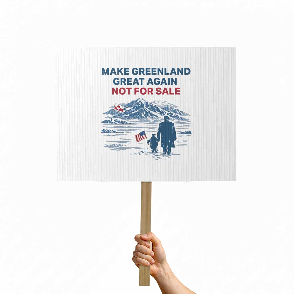Greenland Is Not for Sale Protest Sign Funny Nihilist Penguin Greenland Political Meme FDT TS14 Horizontal 18