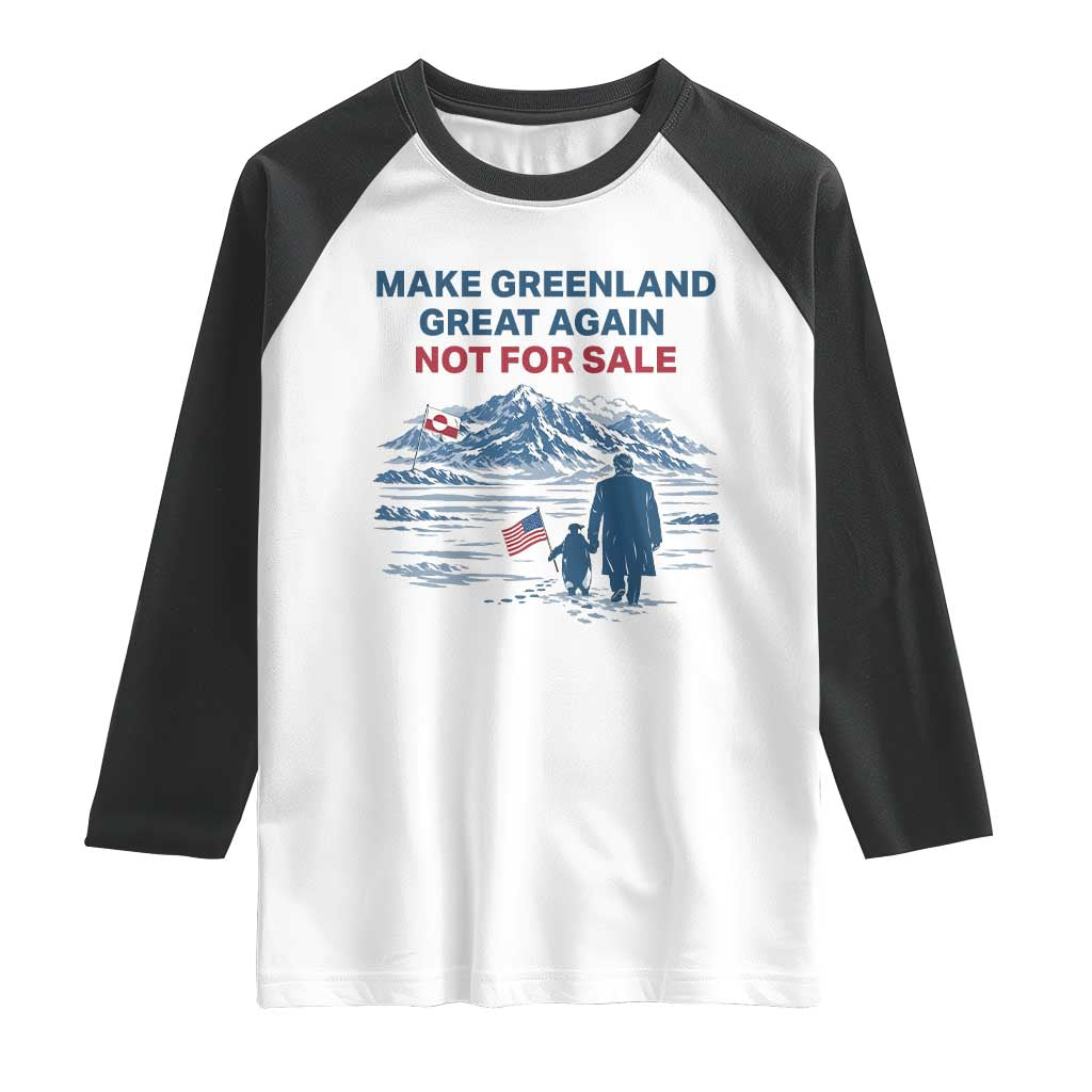 Greenland Is Not for Sale Raglan Shirt Funny Nihilist Penguin Greenland Political Meme FDT TS14 White Black Print Your Wear