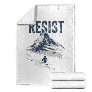 Funny Penguin Protest Throw Blanket Resist Penguin Mountain Hiking Meme TS14 White Print Your Wear