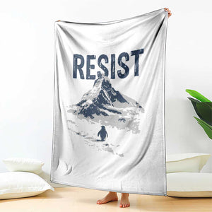 Funny Penguin Protest Throw Blanket Resist Penguin Mountain Hiking Meme TS14 Print Your Wear