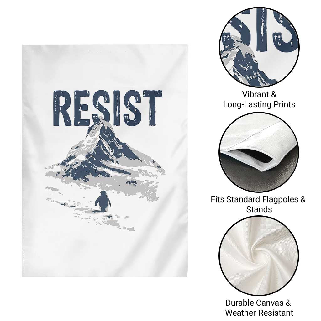 Funny Penguin Protest Garden Flag Resist Penguin Mountain Hiking Meme TS14 Print Your Wear