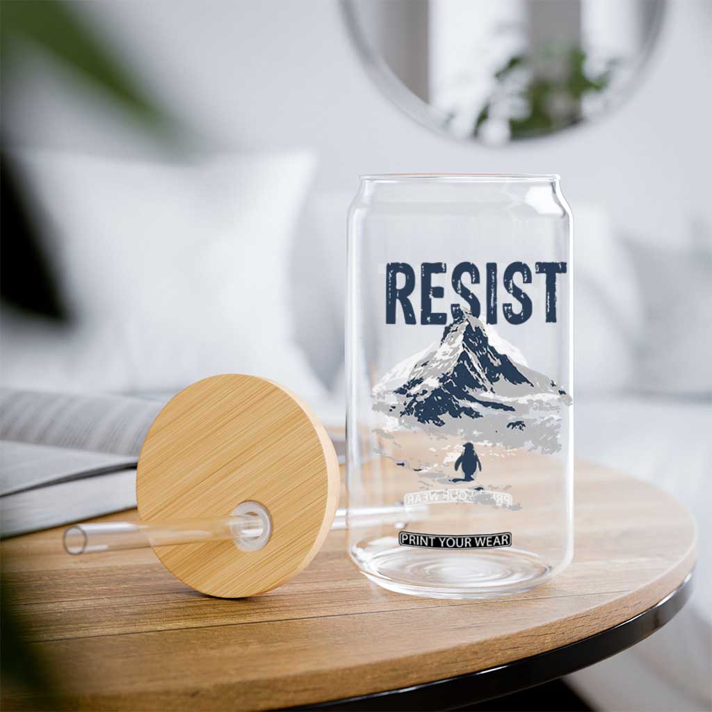 Funny Penguin Protest Glass Can Resist Penguin Mountain Hiking Meme TS14 Print Your Wear