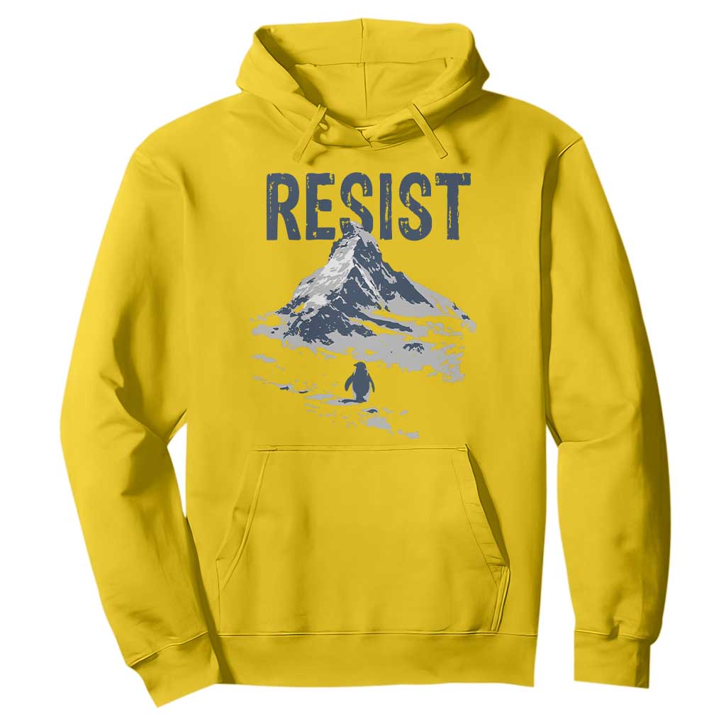 Funny Penguin Protest Hoodie Resist Penguin Mountain Hiking Meme TS14 Daisy Print Your Wear
