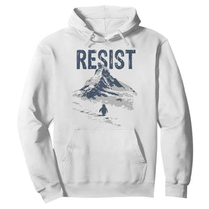 Funny Penguin Protest Hoodie Resist Penguin Mountain Hiking Meme TS14 White Print Your Wear