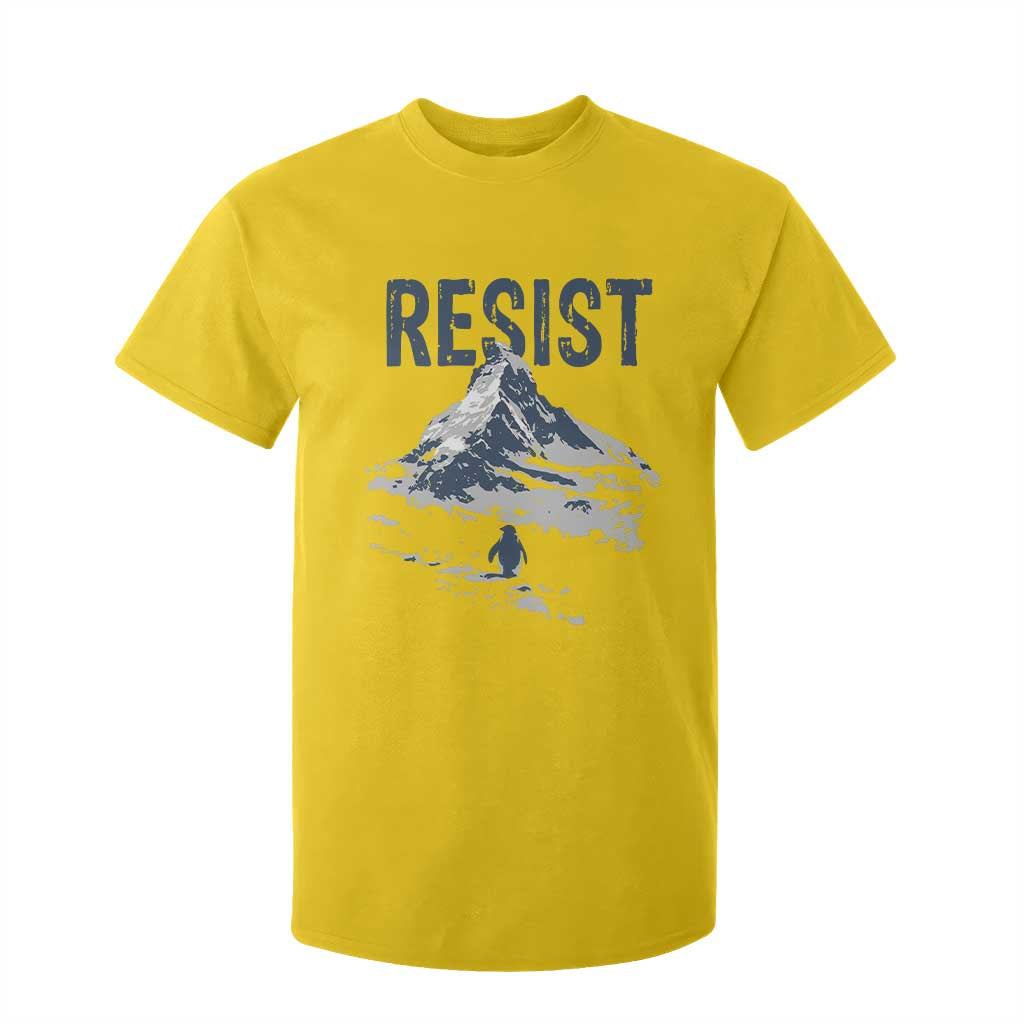 Funny Penguin Protest T Shirt For Kid Resist Penguin Mountain Hiking Meme TS14 Daisy Print Your Wear