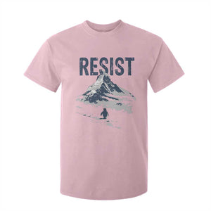 Funny Penguin Protest T Shirt For Kid Resist Penguin Mountain Hiking Meme TS14 Light Pink Print Your Wear