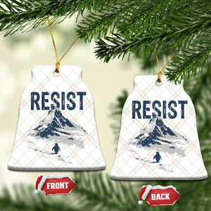 Funny Penguin Protest Ceramic Ornament Resist Penguin Mountain Hiking Meme TS14 Print Your Wear