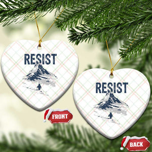 Funny Penguin Protest Ceramic Ornament Resist Penguin Mountain Hiking Meme TS14 Print Your Wear