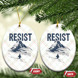 Funny Penguin Protest Ceramic Ornament Resist Penguin Mountain Hiking Meme TS14 Print Your Wear