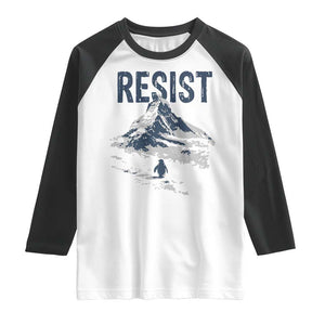Funny Penguin Protest Raglan Shirt Resist Penguin Mountain Hiking Meme TS14 White Black Print Your Wear