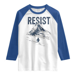 Funny Penguin Protest Raglan Shirt Resist Penguin Mountain Hiking Meme TS14 White Royal Print Your Wear