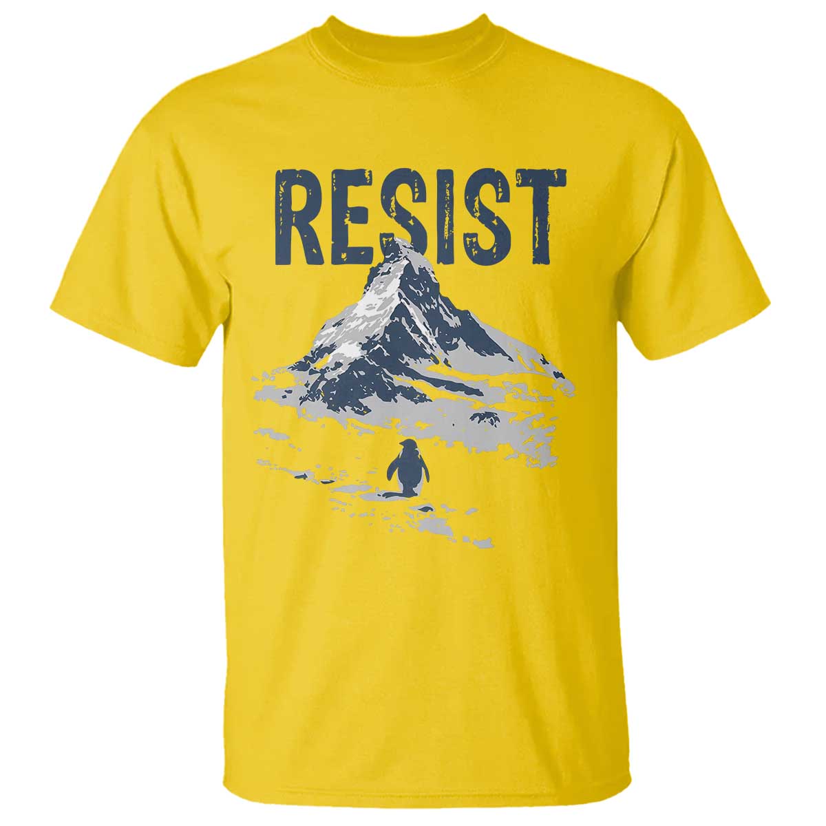 Funny Penguin Protest T Shirt Resist Penguin Mountain Hiking Meme TS14 Daisy Print Your Wear
