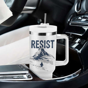 Funny Penguin Protest Tumbler With Handle Resist Penguin Mountain Hiking Meme TS14 Print Your Wear