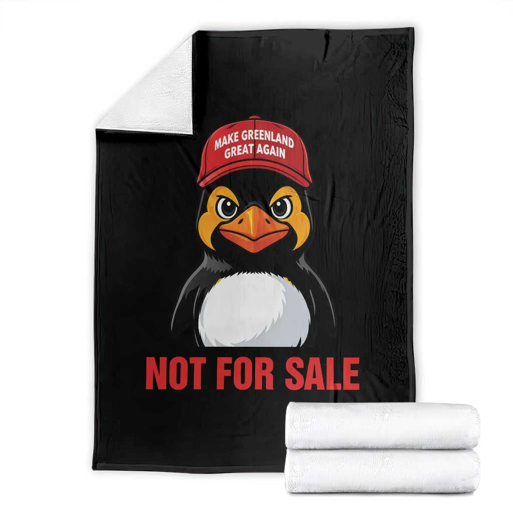 Greenland Is Not for Sale Throw Blanket Funny Nihilist Penguin FDT Political Meme TS14 Black Print Your Wear