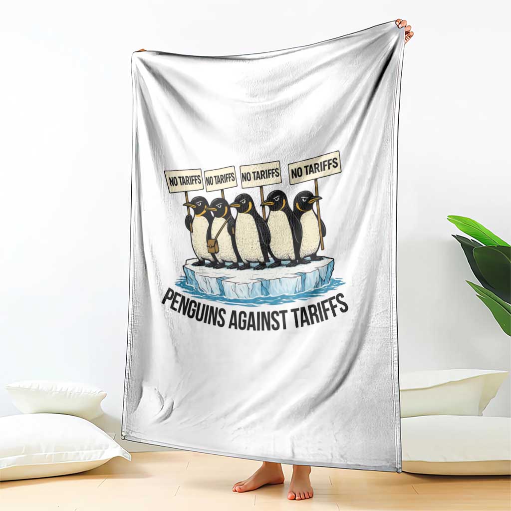 Penguins Against Tariffs Throw Blanket Resist Tariffs Subtle FDT Political Resistance TS14 Print Your Wear