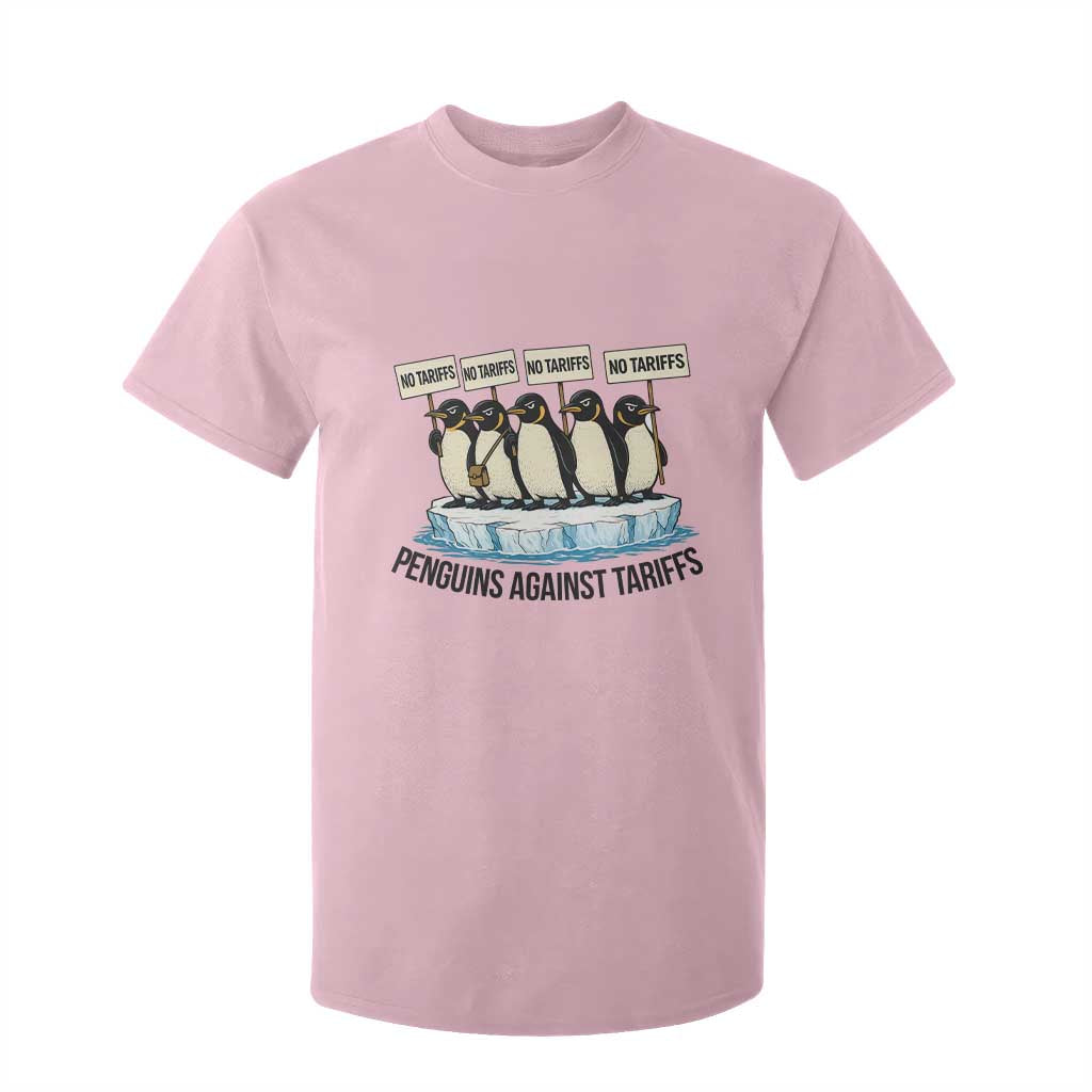 Penguins Against Tariffs T Shirt For Kid Resist Tariffs Subtle FDT Political Resistance TS14 Light Pink Print Your Wear