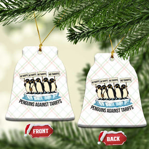 Penguins Against Tariffs Ceramic Ornament Resist Tariffs Subtle FDT Political Resistance TS14 Print Your Wear
