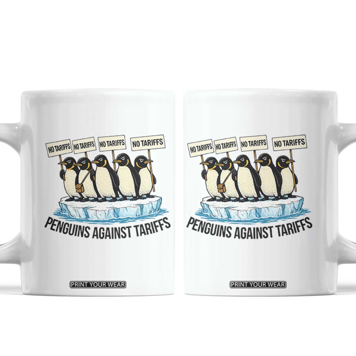 Penguins Against Tariffs Coffee Mug Resist Tariffs Subtle FDT Political Resistance TS14 White Print Your Wear