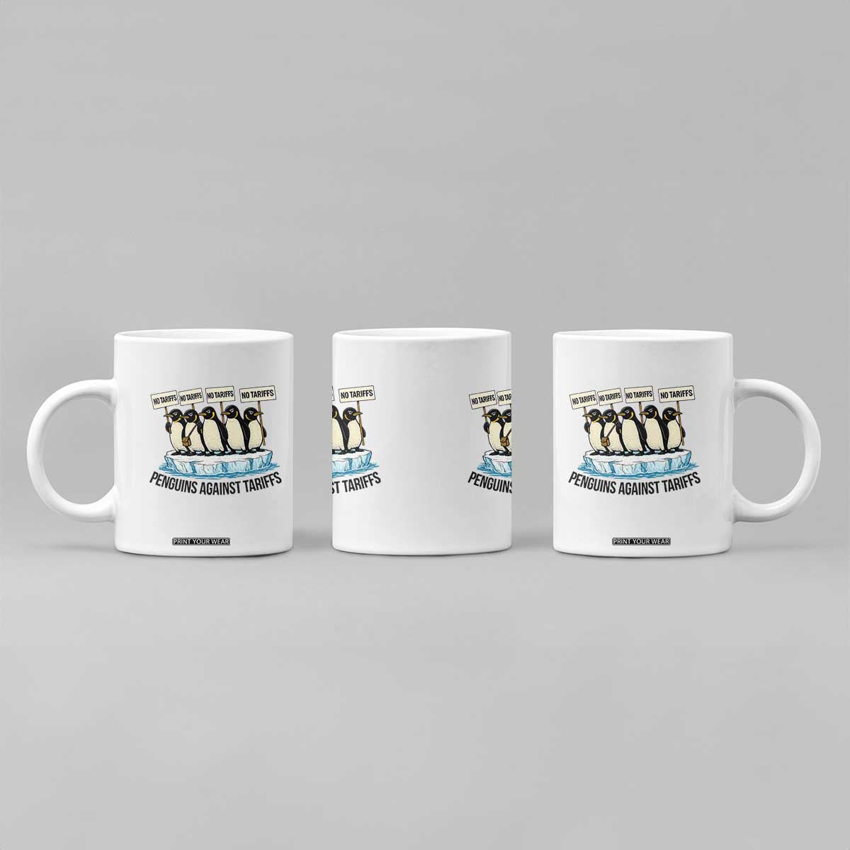 Penguins Against Tariffs Coffee Mug Resist Tariffs Subtle FDT Political Resistance TS14 Print Your Wear