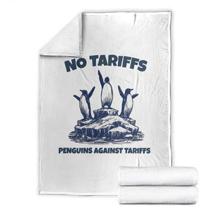 Penguins Against Tariffs Throw Blanket Resist Protest FDT Political TS14 White Print Your Wear