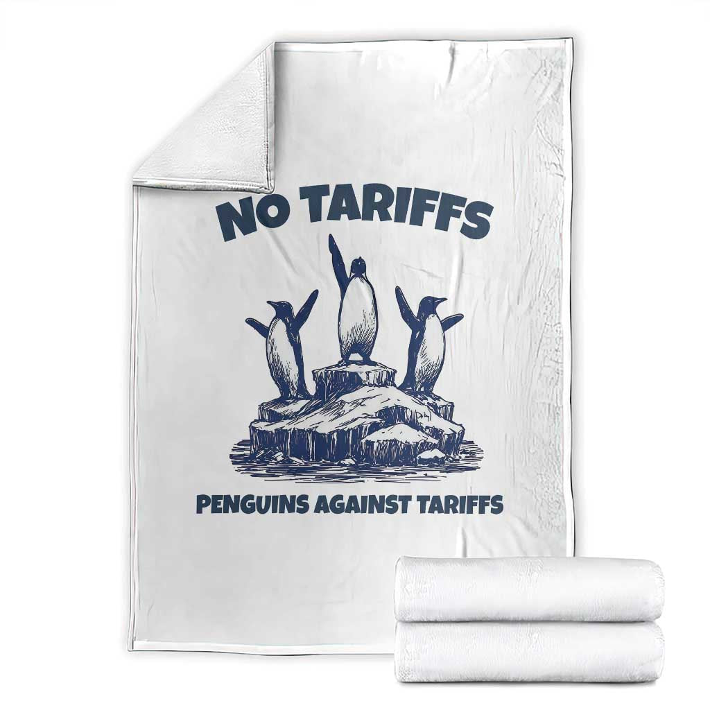 Penguins Against Tariffs Throw Blanket Resist Protest FDT Political TS14 White Print Your Wear
