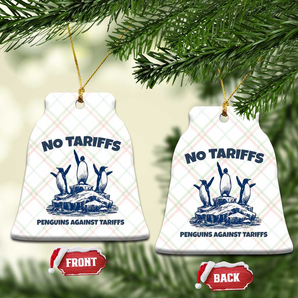 Penguins Against Tariffs Ceramic Ornament Resist Protest FDT Political TS14 Print Your Wear