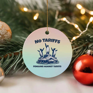 Penguins Against Tariffs Ceramic Ornament Resist Protest FDT Political TS14 1pc Pastel Print Your Wear
