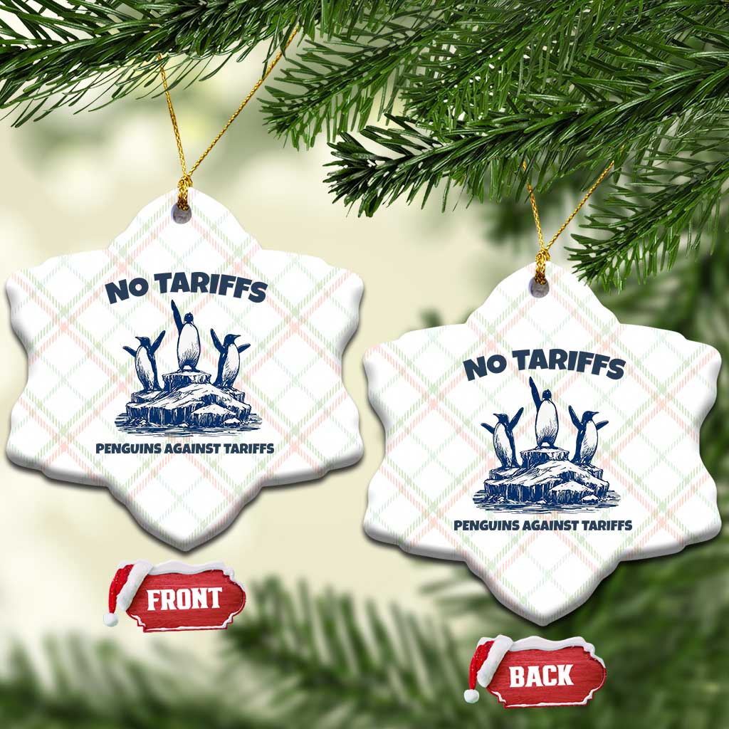 Penguins Against Tariffs Ceramic Ornament Resist Protest FDT Political TS14 Print Your Wear