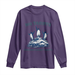 Penguins Against Tariffs Long Sleeve Shirt Resist Protest FDT Political TS14 Purple Print Your Wear