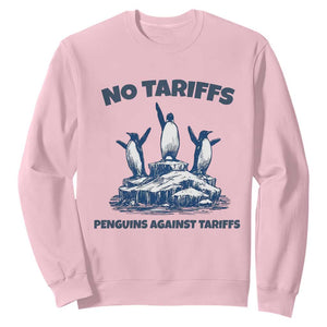 Penguins Against Tariffs Sweatshirt Resist Protest FDT Political TS14 Light Pink Print Your Wear