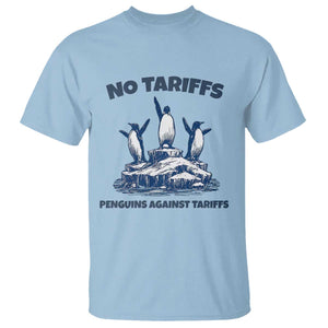 Penguins Against Tariffs T Shirt Resist Protest FDT Political TS14 Light Blue Print Your Wear