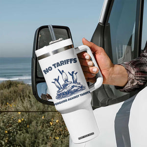 Penguins Against Tariffs Tumbler With Handle Resist Protest FDT Political TS14 Print Your Wear