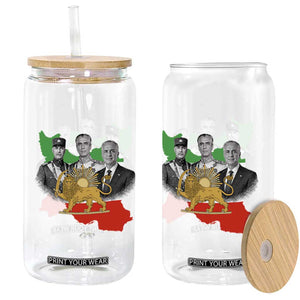 Pahlavi Dynasty Glass Can Three Generations Iran Lion and Sun Portrait TS14 Print Your Wear