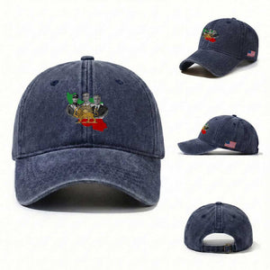 Pahlavi Dynasty Washed Cotton Baseball Cap Three Generations Iran Lion and Sun Portrait TS14 Washed Cap Universal Fit Navy Print Your Wear