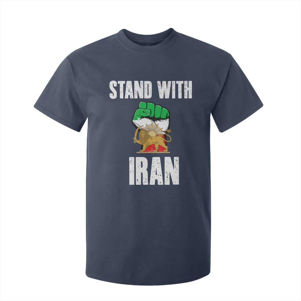 Free Iran Support Iranian MIGA T Shirt For Kid Stand With Iran TS14 Navy Print Your Wear