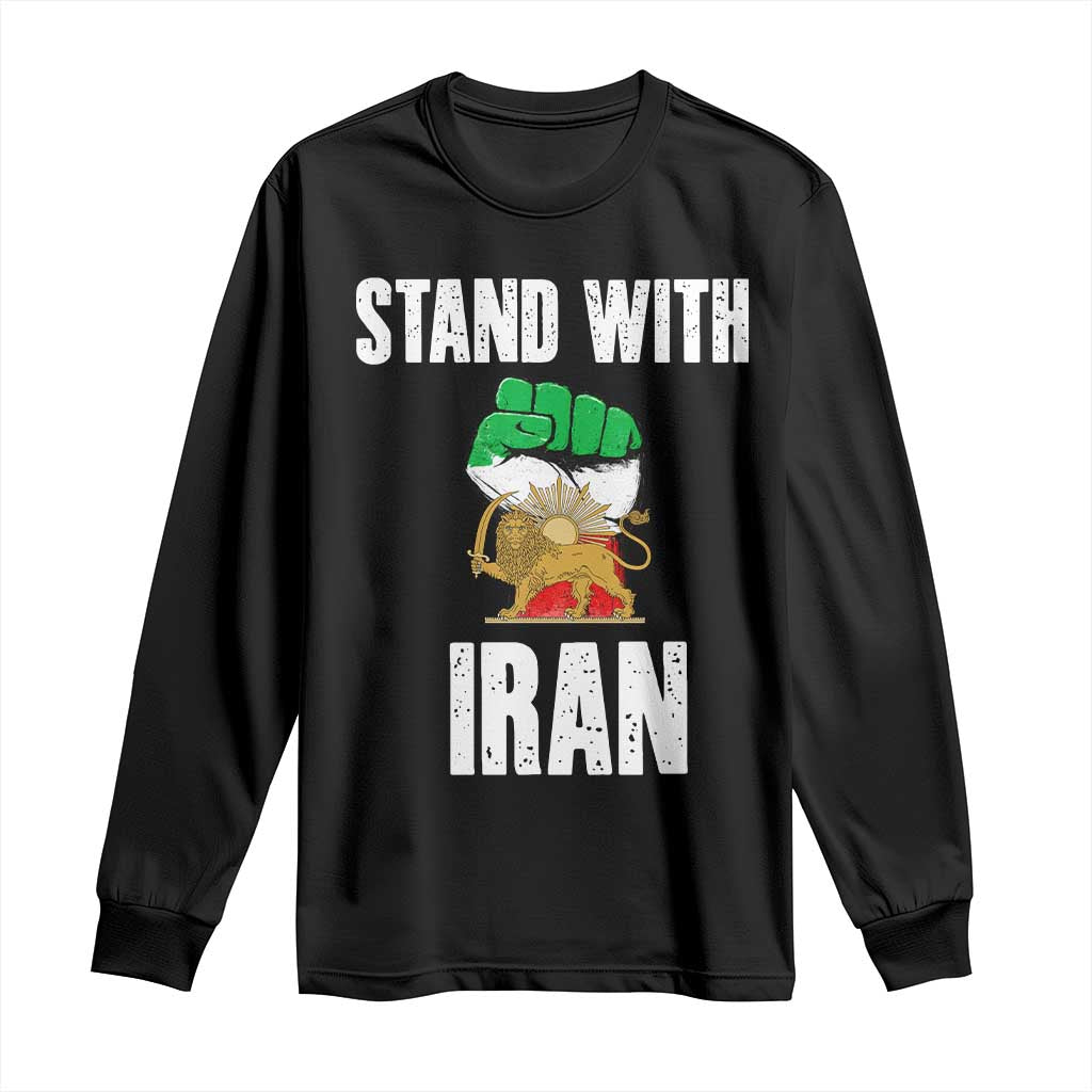 Free Iran Support Iranian MIGA Long Sleeve Shirt Stand With Iran TS14 Black Print Your Wear