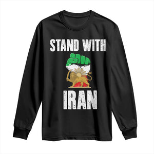 Free Iran Support Iranian MIGA Long Sleeve Shirt Stand With Iran TS14 Black Print Your Wear