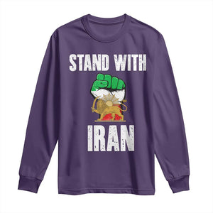 Free Iran Support Iranian MIGA Long Sleeve Shirt Stand With Iran TS14 Purple Print Your Wear
