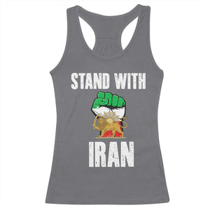 Free Iran Support Iranian MIGA Racerback Tank Top Stand With Iran TS14 Charcoal Print Your Wear