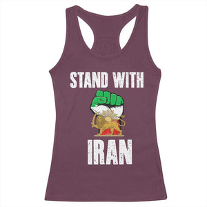Free Iran Support Iranian MIGA Racerback Tank Top Stand With Iran TS14 Maroon Print Your Wear