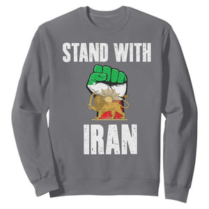 Free Iran Support Iranian MIGA Sweatshirt Stand With Iran TS14 Charcoal Print Your Wear